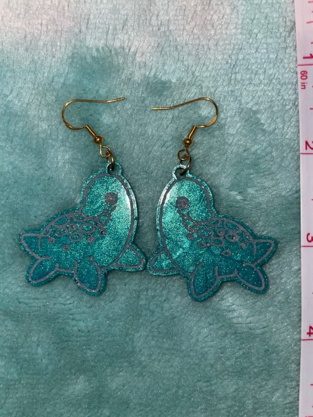 Nessie Earrings Handmade - Picture 2 of 2